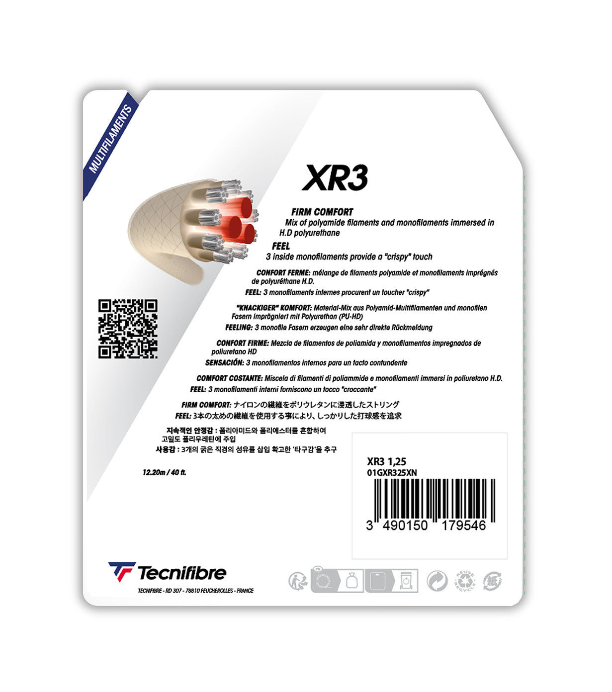 tecnifibre-xr3-beige-tennissaite-multifilament-12-m-armfreundlich image 3