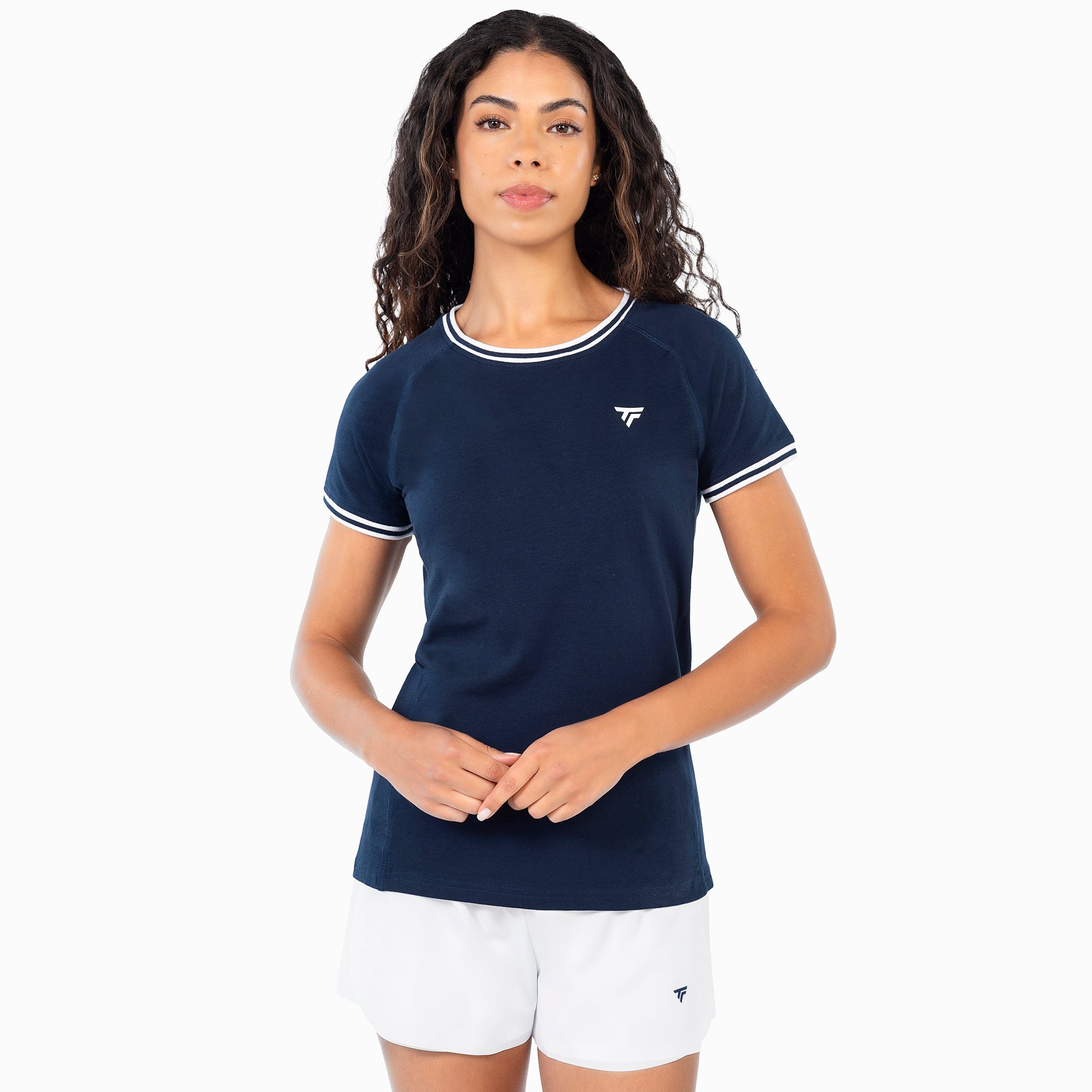 tecnifibre-stretch-tee-marine-damen-dehnbares-t-shirt-aus-bio-baumwolle image 2