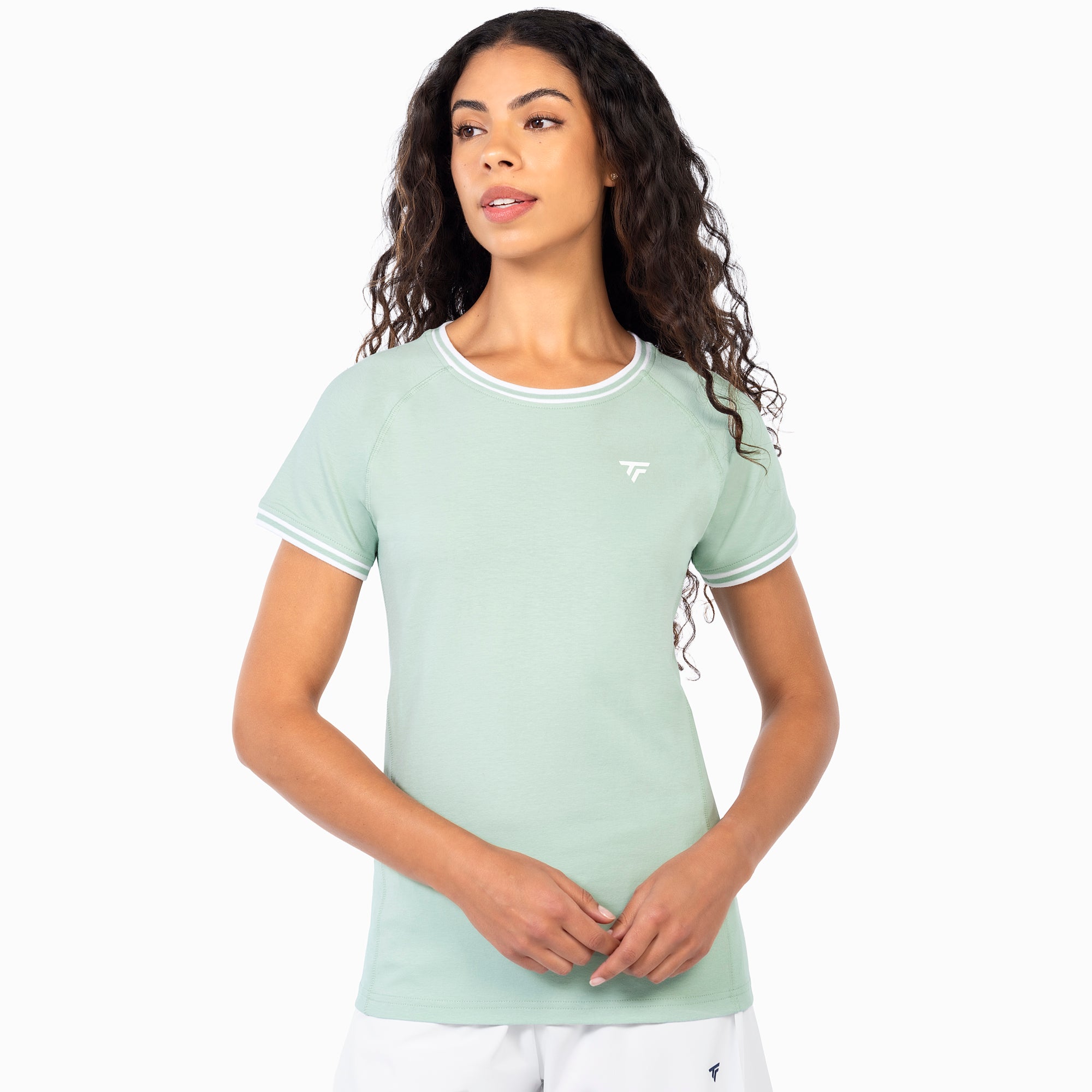tecnifibre-t-shirt-stretch-tee-sage-femme-damen-tennis-shirt-aus-bio-baumwolle-m image 2
