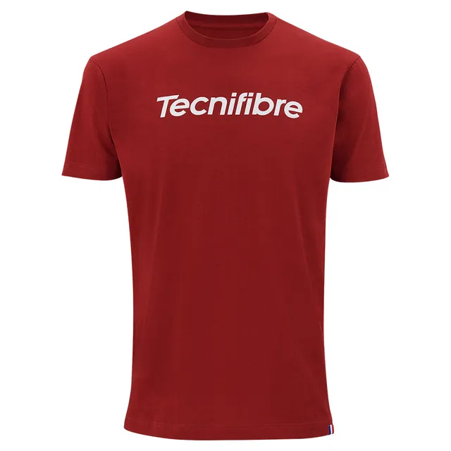 tecnifibre-team-cotton-tee-cardinal-garcon-jungen-t-shirt-mit-tricolorem-band image 1