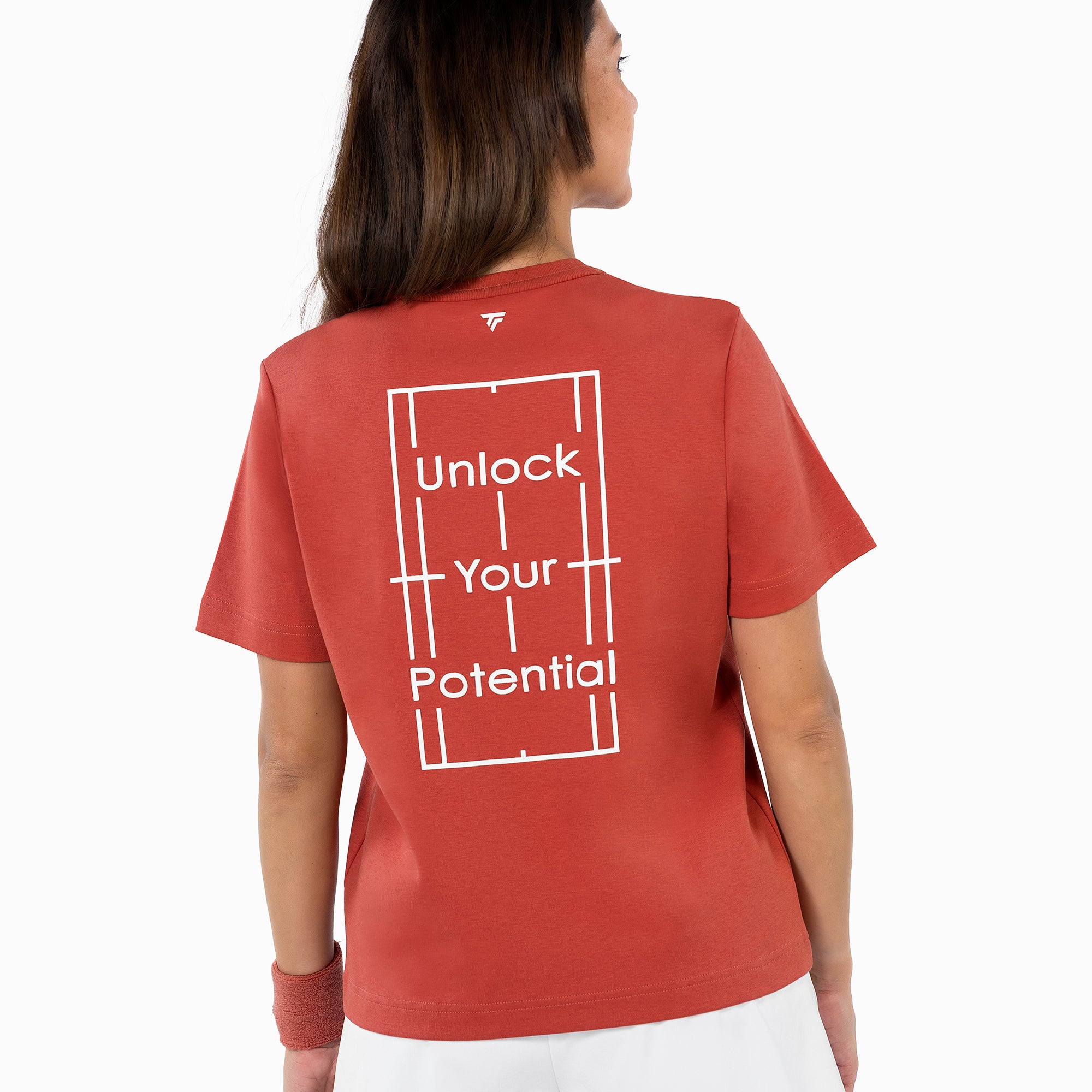 tecnifibre-graphic-tee-femme-terracotta-t-shirt-aus-bio-baumwolle image 2
