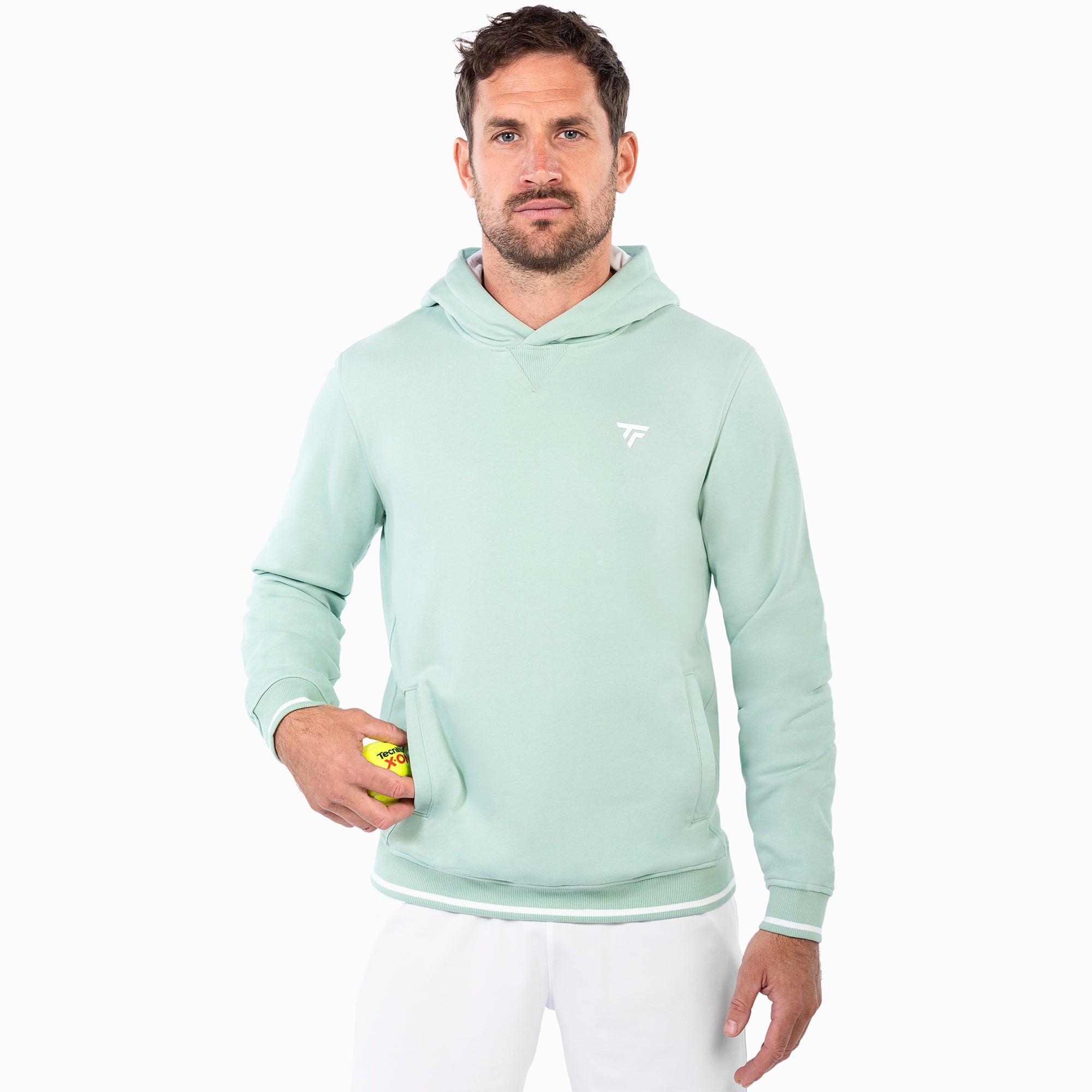 tecnifibre-sweat-terry-hoodie-sage-herren-kapuzenpullover-mit-2-seitentaschen image 1