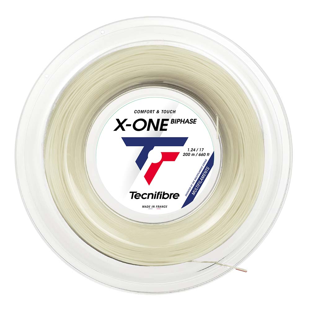 tecnifibre-x-one-biphase-saitenrolle-beige-multifilament-tennissaite image 1