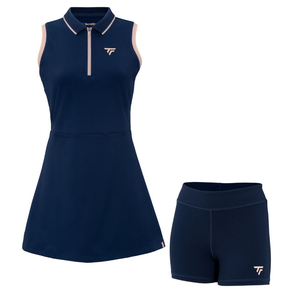 tecnifibre-t-fight-tennis-dress-damen-navy-stretch-material-mit-integriertem-sho image 2