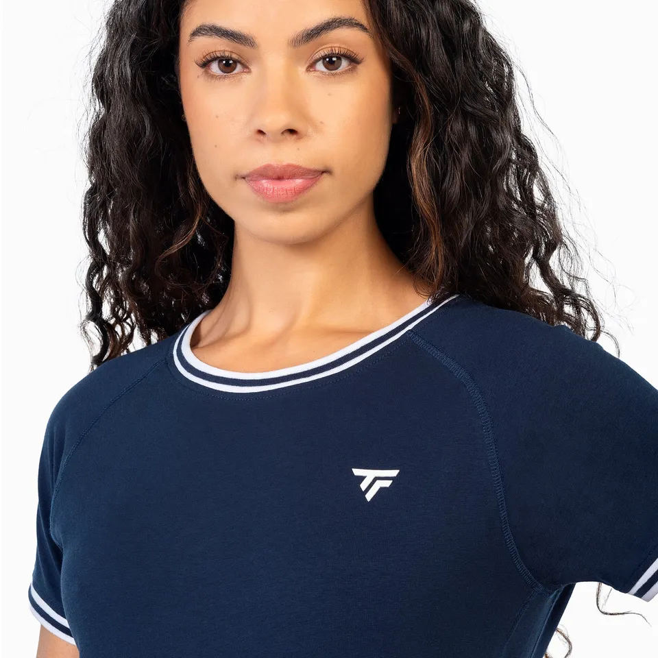 tecnifibre-stretch-tee-marine-damen-dehnbares-t-shirt-aus-bio-baumwolle image 1