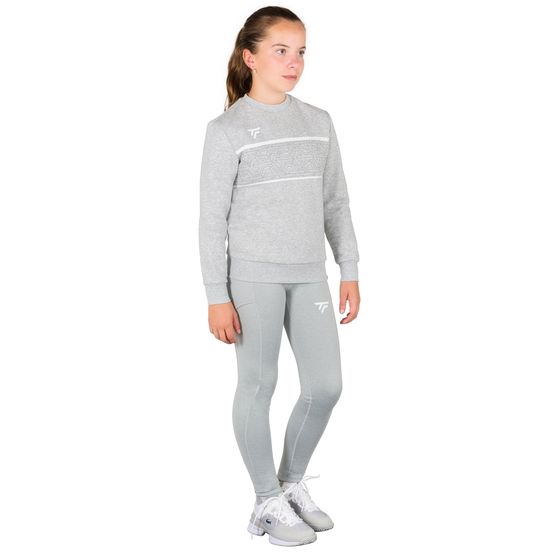 tecnifibre-team-sweat-silver-fille-damen-sweatshirt-mit-rundhals-und-rippb-ndche image 2