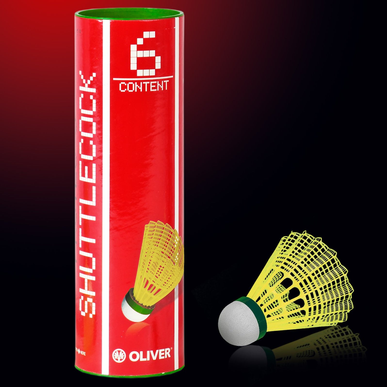 oliver-pro-tec-5-badmintonb-lle-6er-dose-nylon-gelb-gr-n-slow image 1