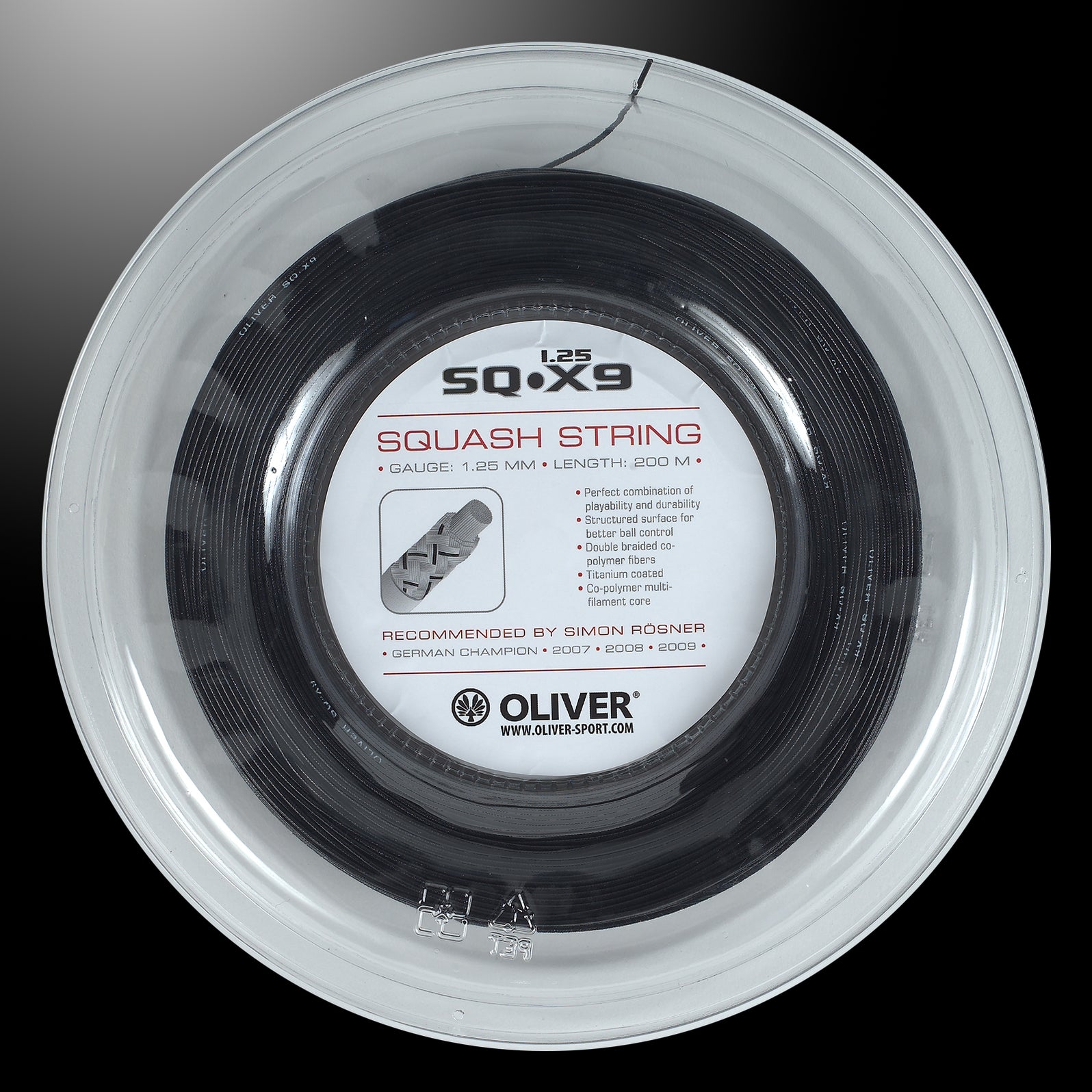 oliver-sq-x9-squashsaite-1-25-mm-200-m-rolle-strukturierte-oberfl-che image 1