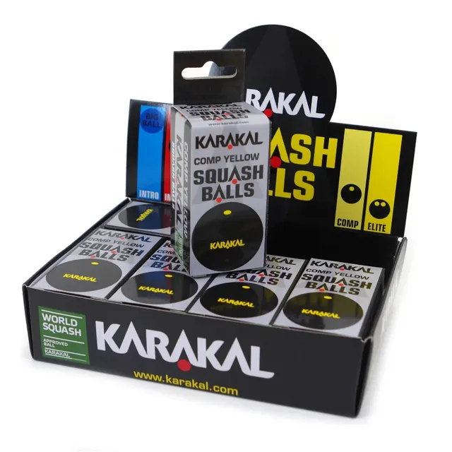 karakal-yellow-dot-squashb-lle-12er-box-sra-standard-club-play-schwarz-non-marki image 1