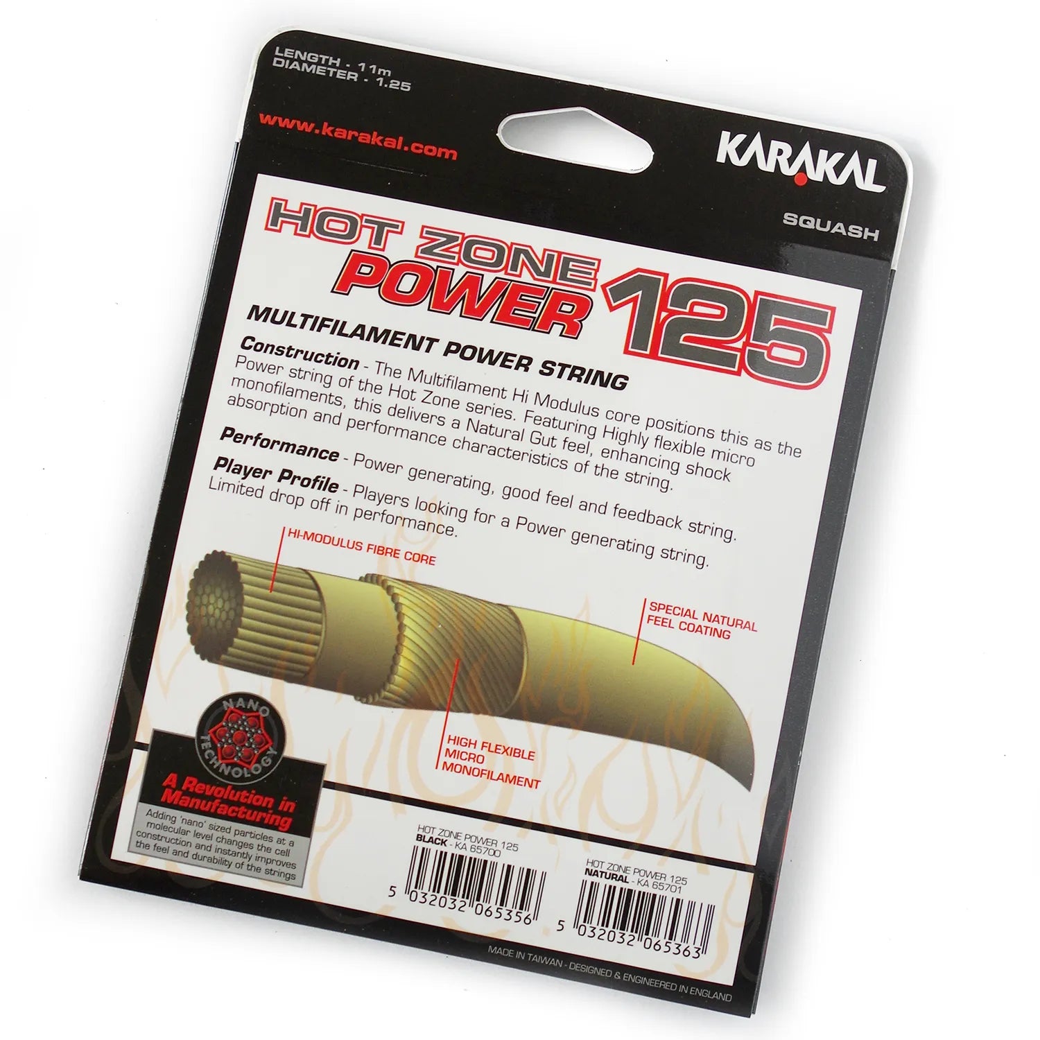 karakal-hot-zone-power-125-squashsaite-multifilament-power-saite-10-m image 3