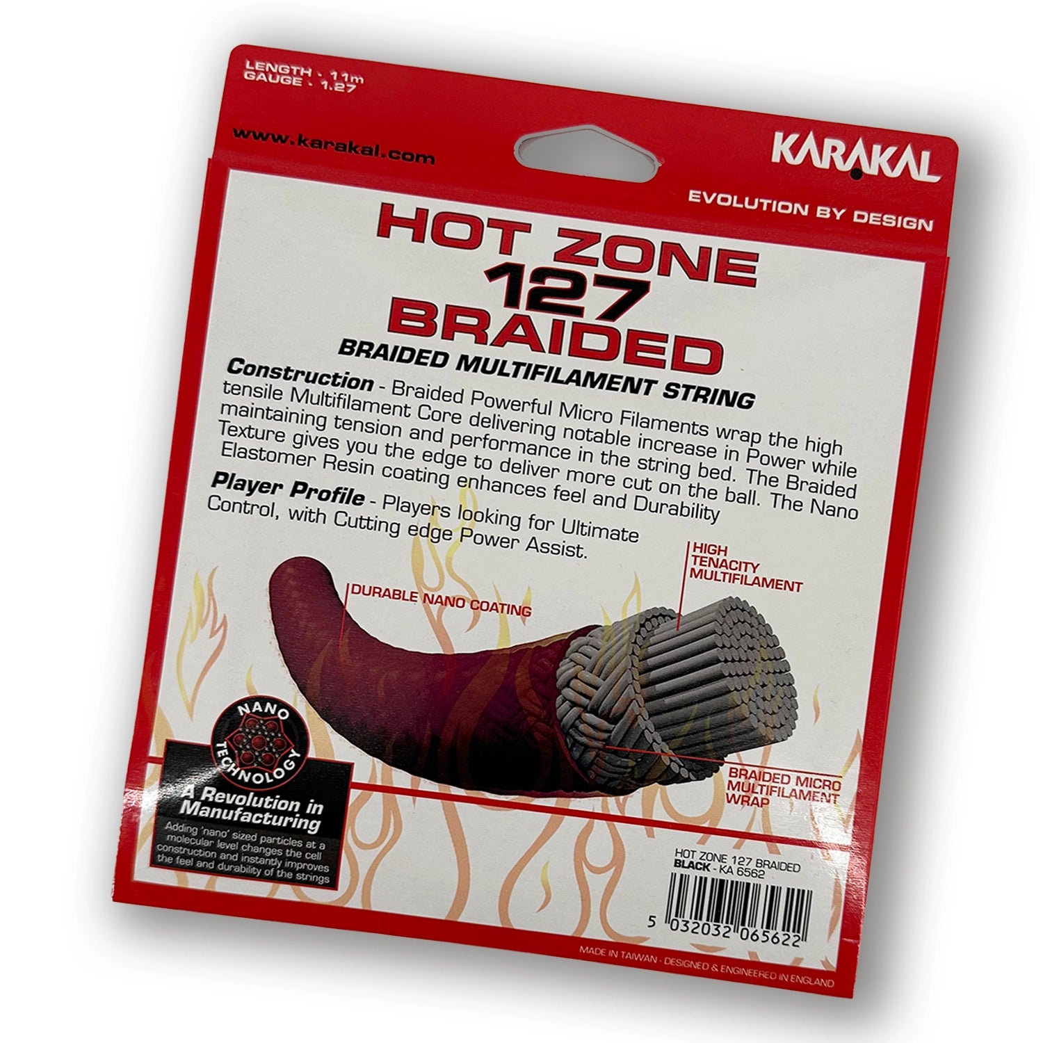 karakal-hot-zone-127-braided-string-multifilament-saite-f-r-squash-racketball image 3