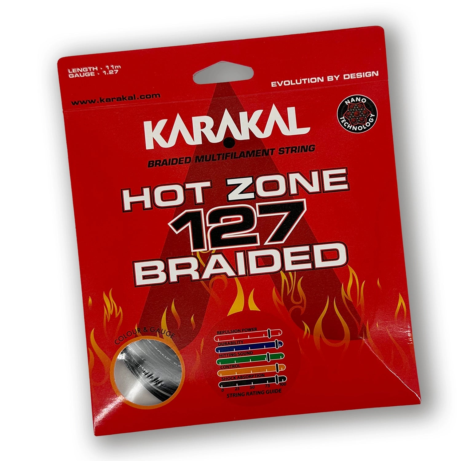 karakal-hot-zone-127-braided-string-multifilament-saite-f-r-squash-racketball image 2