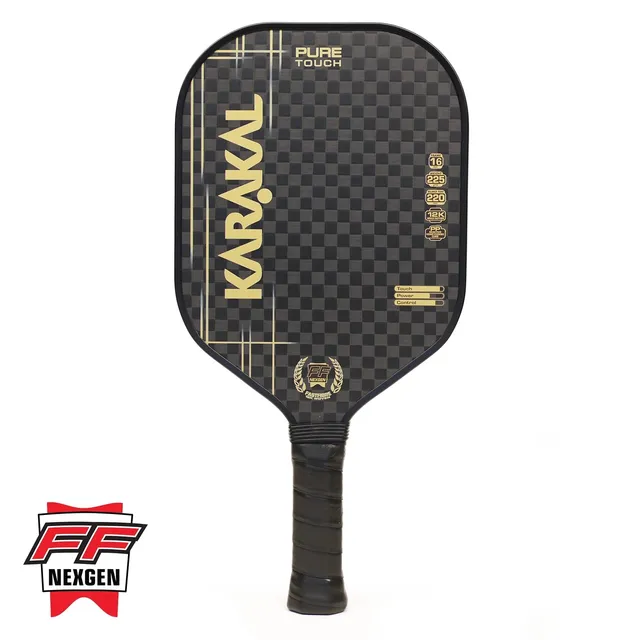 karakal-pure-touch-gold-pickleball-paddle-fast-fibre-paddle-mit-cover-f-r-pr-zis image 1