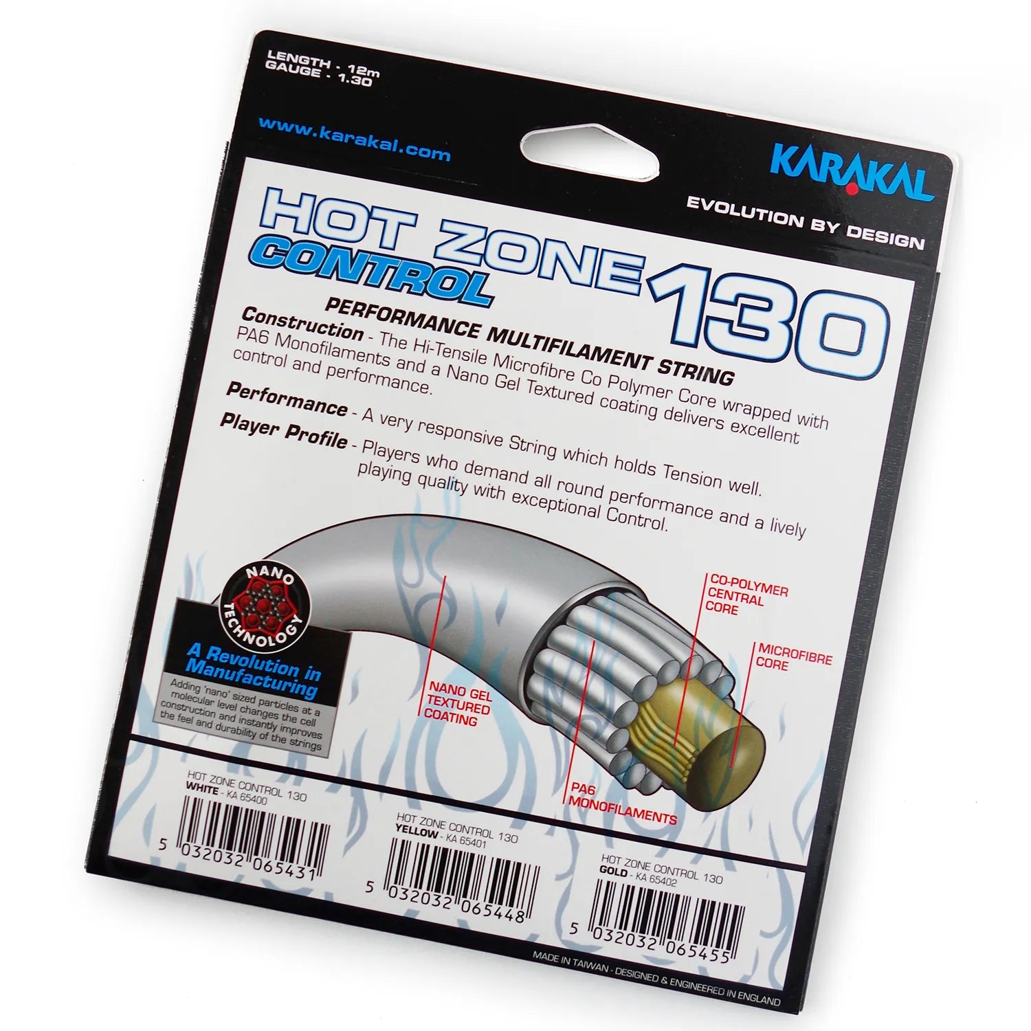 karakal-hot-zone-control-130-string-12-m-squash-racketball-und-tennissaitung image 3