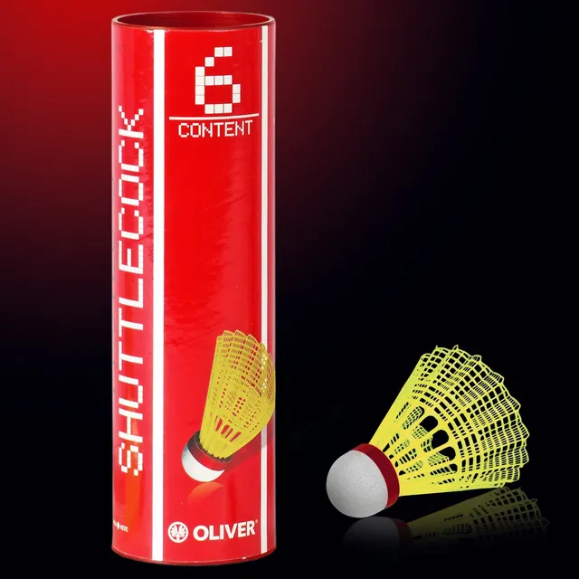 oliver-pro-tec-5-badmintonb-lle-6er-gelb-rot-schnelle-speed image 1