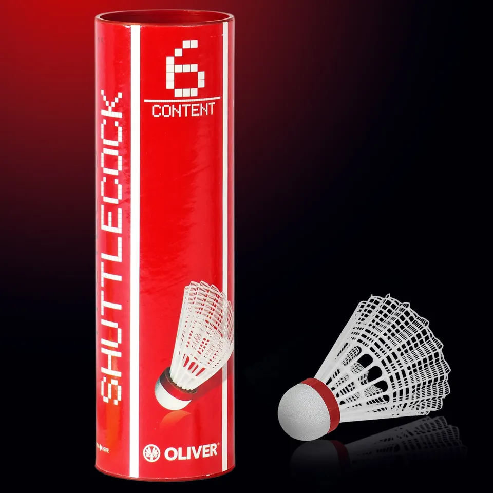 oliver-dual-tec-badminton-b-lle-6er-rolle-wei-rot-nylon-federb-lle-fast image 1