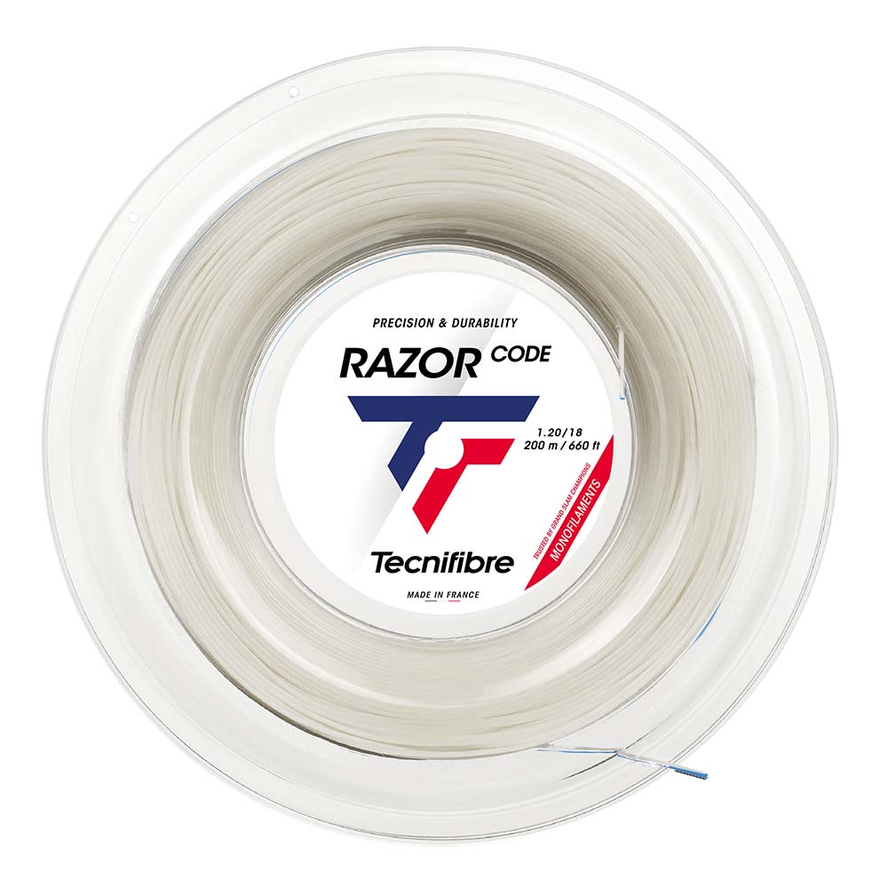 tecnifibre-razor-code-white-saite-200-m-rolle-f-r-kontrolle-und-haltbarkeit image 1