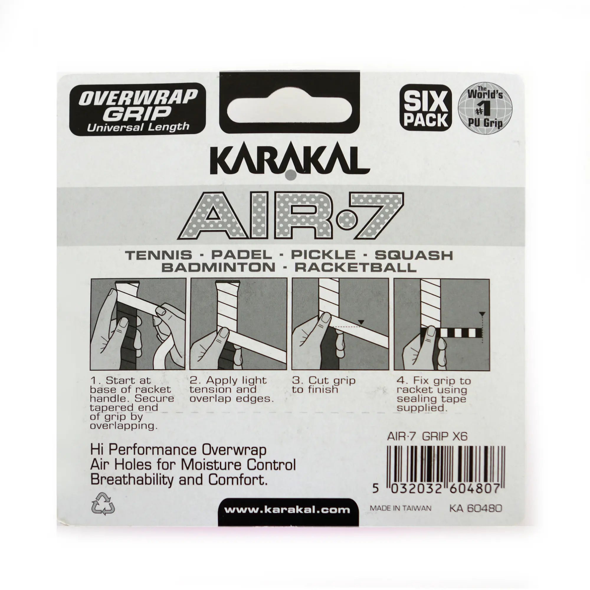 karakal-air-7-overwrap-racketgriff-6er-pack-f-r-alle-racketsportarten image 3
