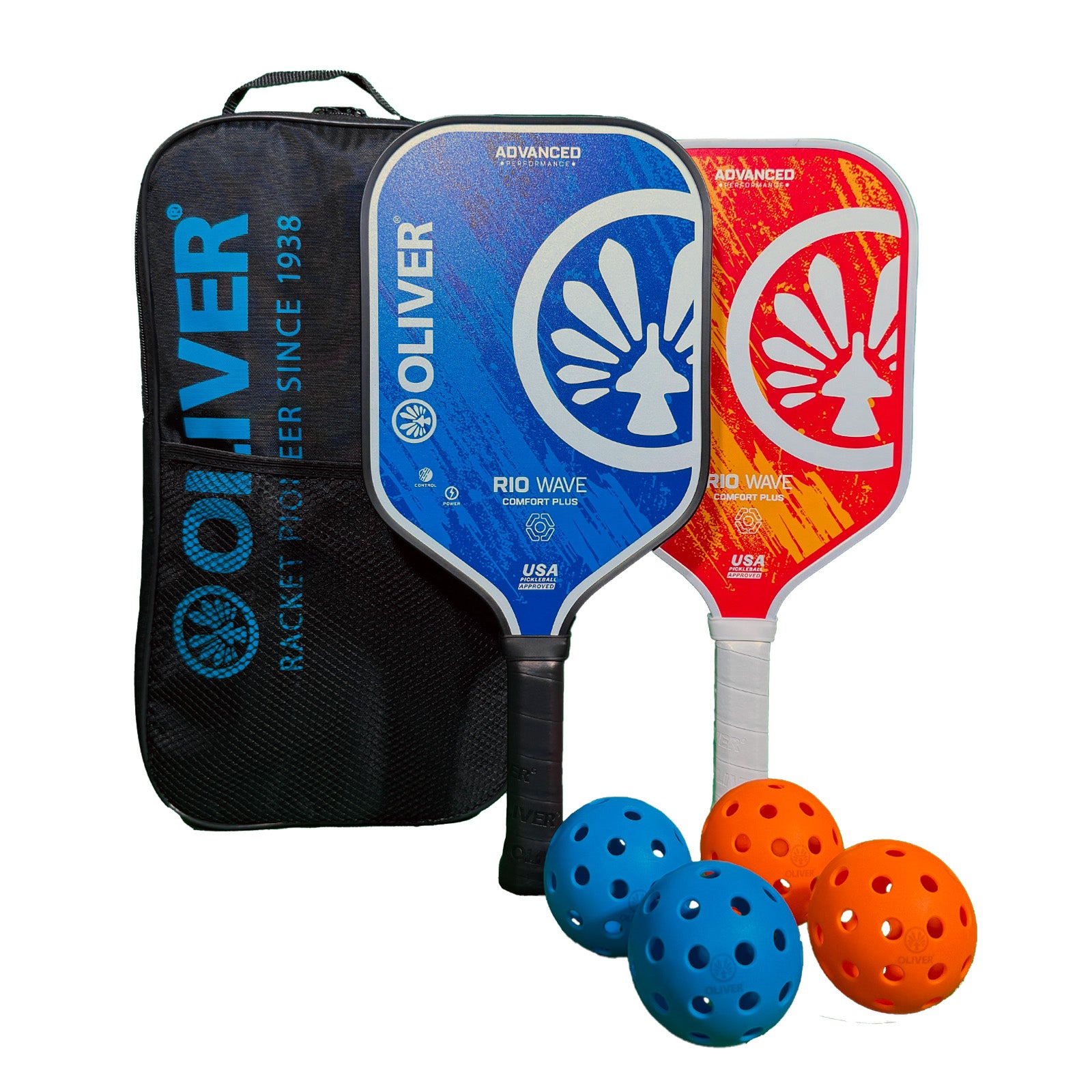 oliver-pickleball-set-2er-set-mit-schl-gern-b-llen-und-tasche image 5