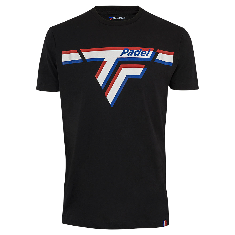 tecnifibre-padel-t-shirt-black-herren-standardpassform-tricolor-band image 1