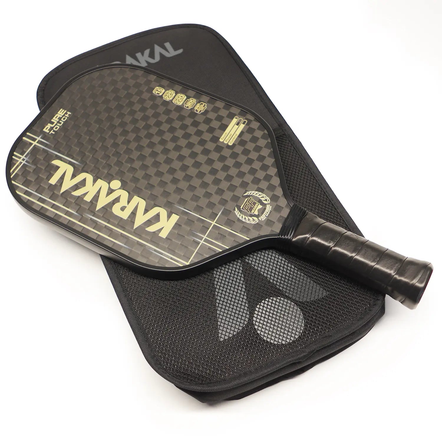 karakal-pure-touch-gold-pickleball-paddle-fast-fibre-paddle-mit-cover-f-r-pr-zis image 2