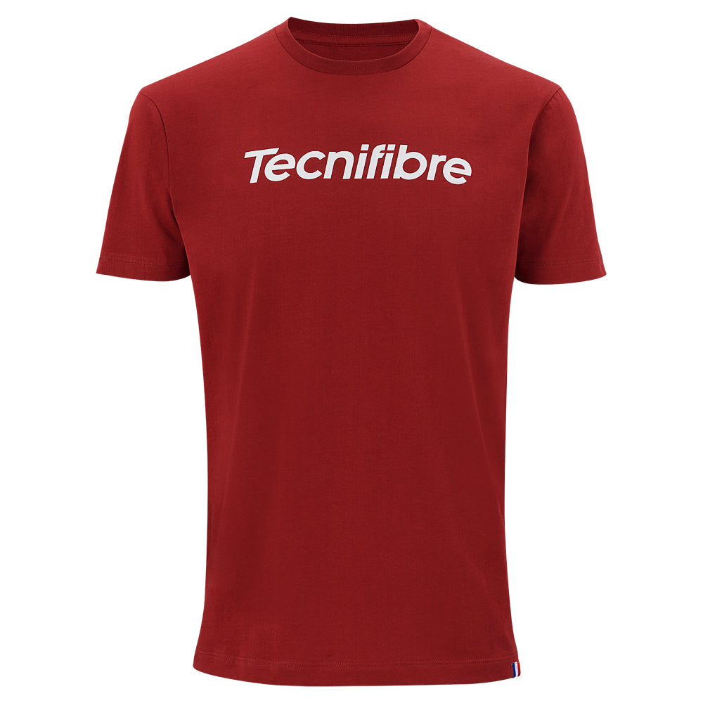 tecnifibre-team-cotton-tee-cardinal-garcon-jungen-t-shirt-mit-tricolorem-band image 1
