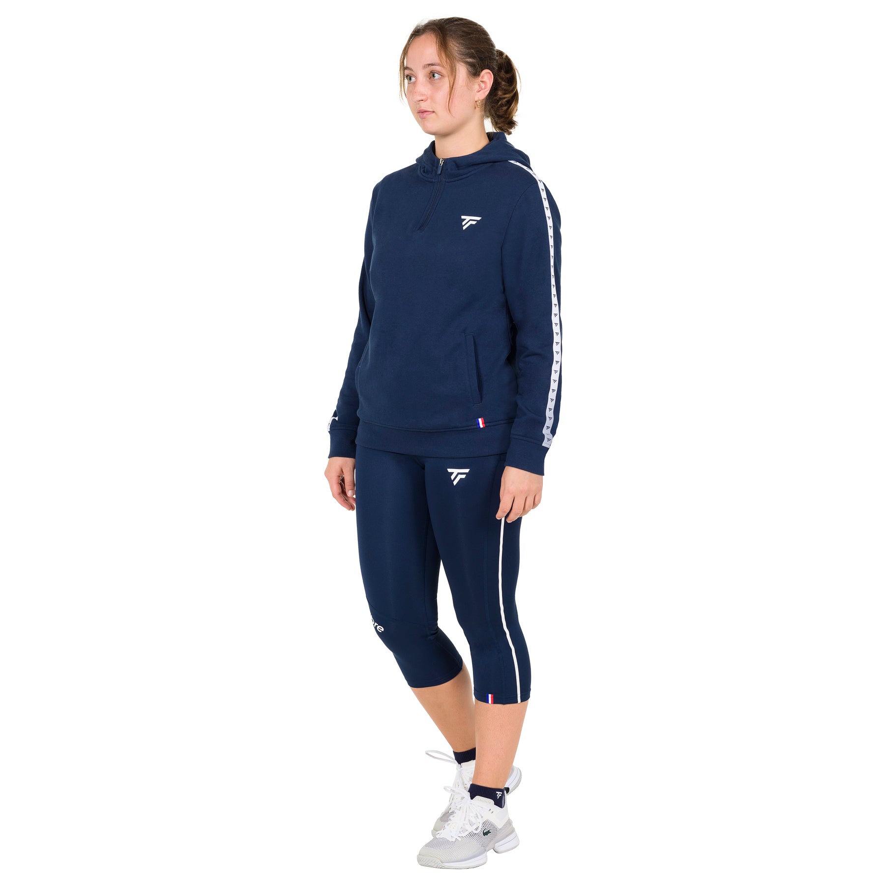 tecnifibre-zipper-hoodie-femme-damen-kapuzenpullover-mit-halbem-rei-verschluss-g image 1