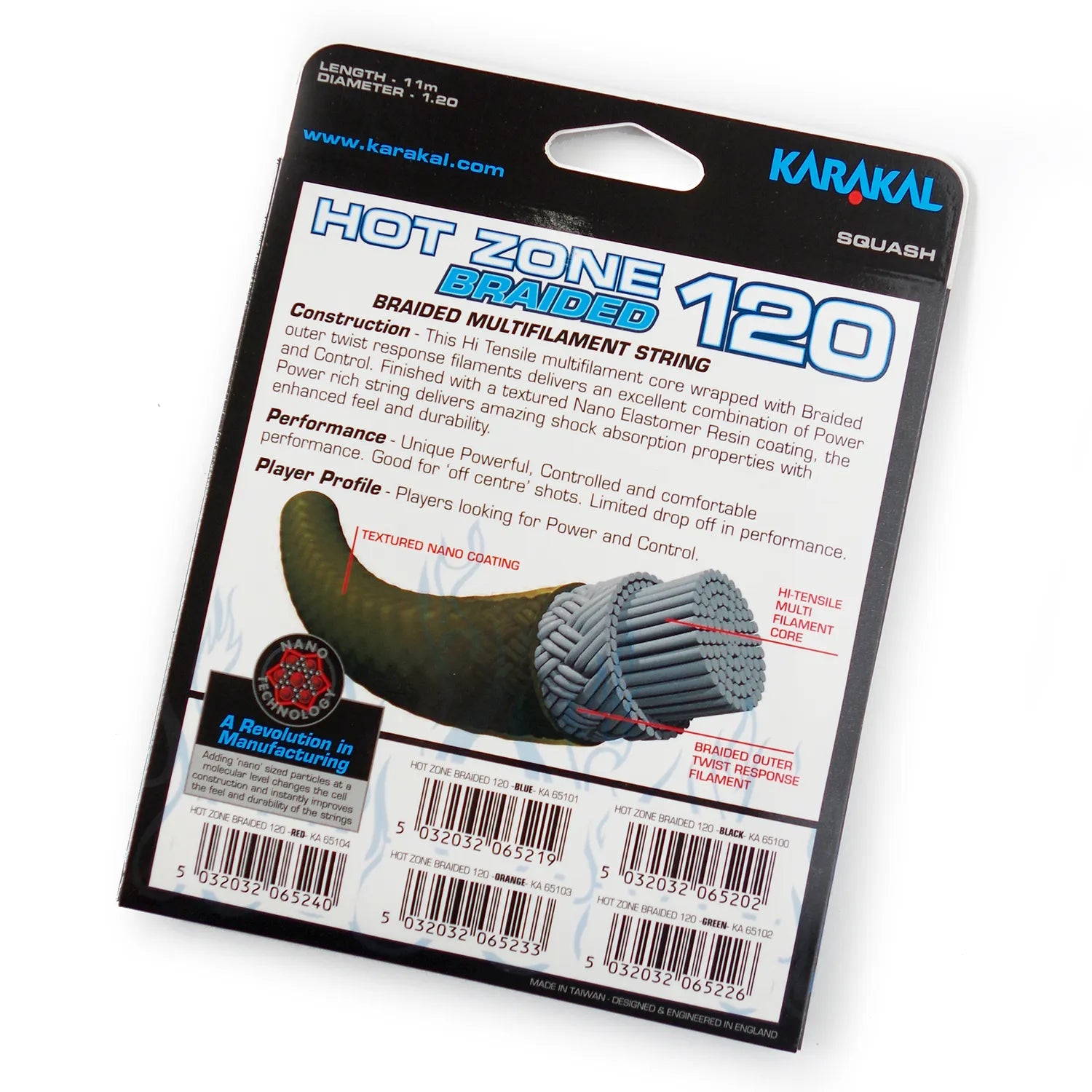 karakal-hot-zone-braided-120-squashsaite-multifilament-saite-f-r-power-kontrolle image 3