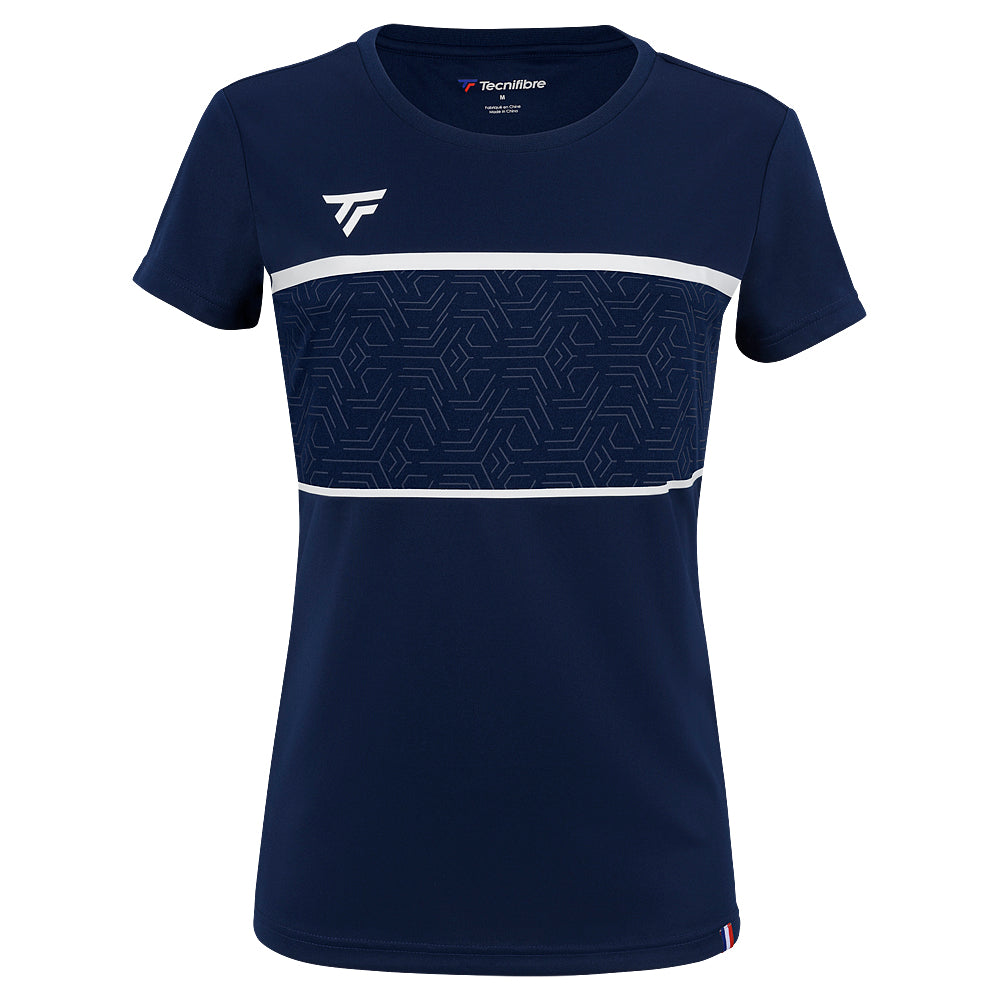 tecnifibre-team-tech-t-shirt-damen-marine-rundhals-tecnifibre-wappen image 2