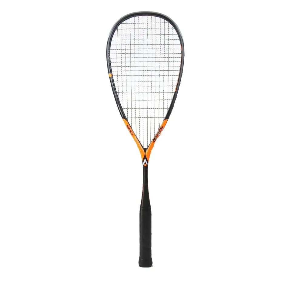 karakal-raw-110-2-1-squashschl-ger-110g-kopfballance-satin-schwarz-orange image 1