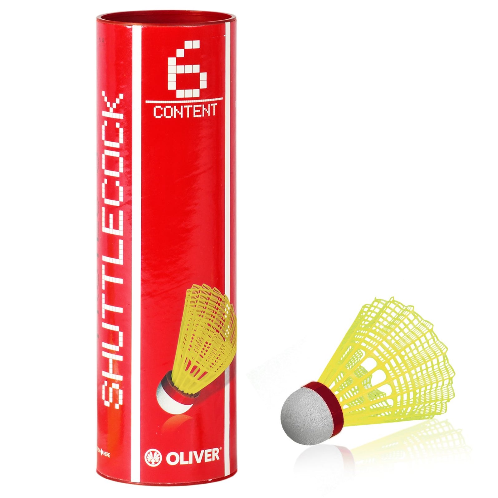 oliver-pro-tec-5-badmintonb-lle-gelb-rot-6er-tube-schnell image 2