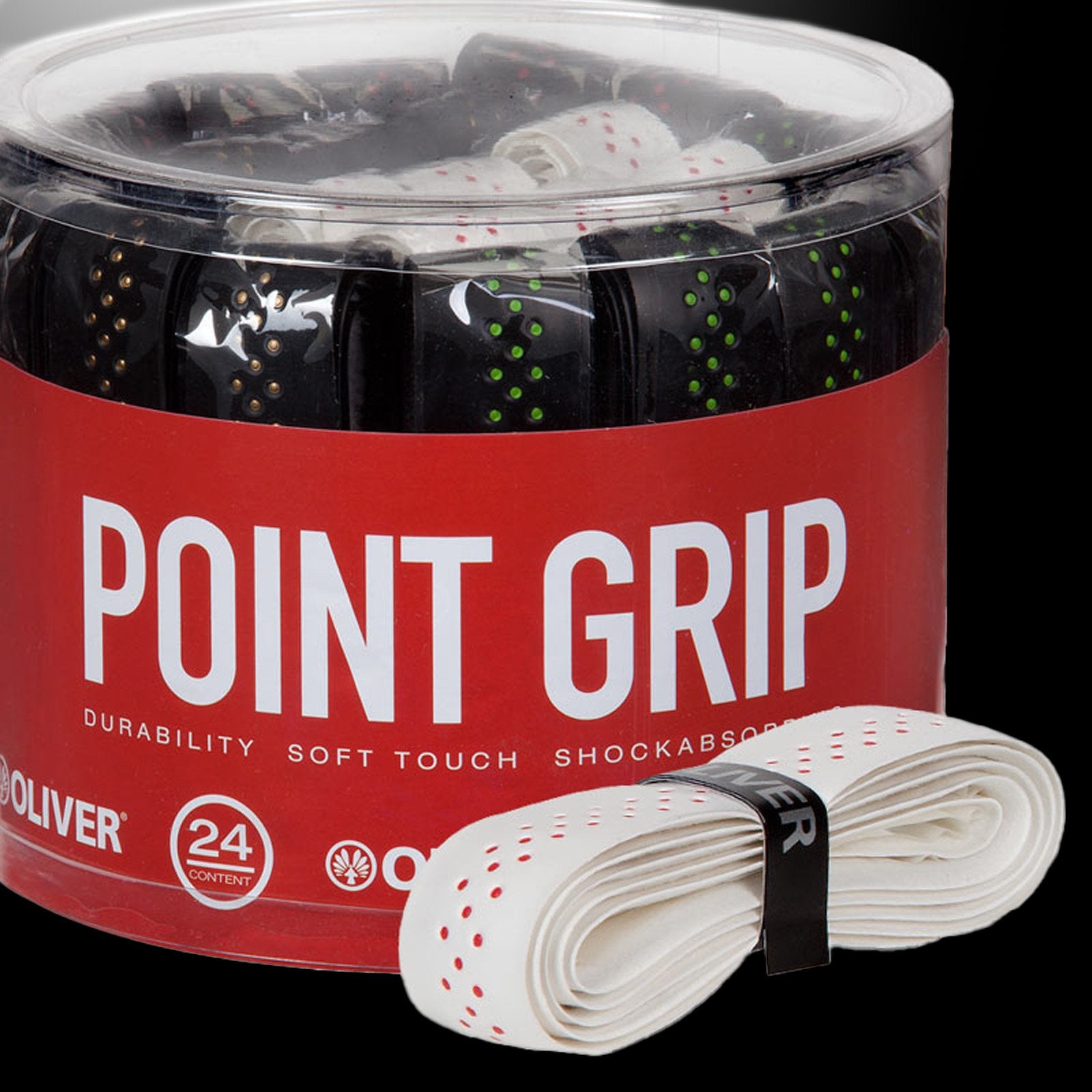 oliver-point-grip-24-box-griffb-nder-24er-set-schwarz-wei-f-r-badminton-squash image 1
