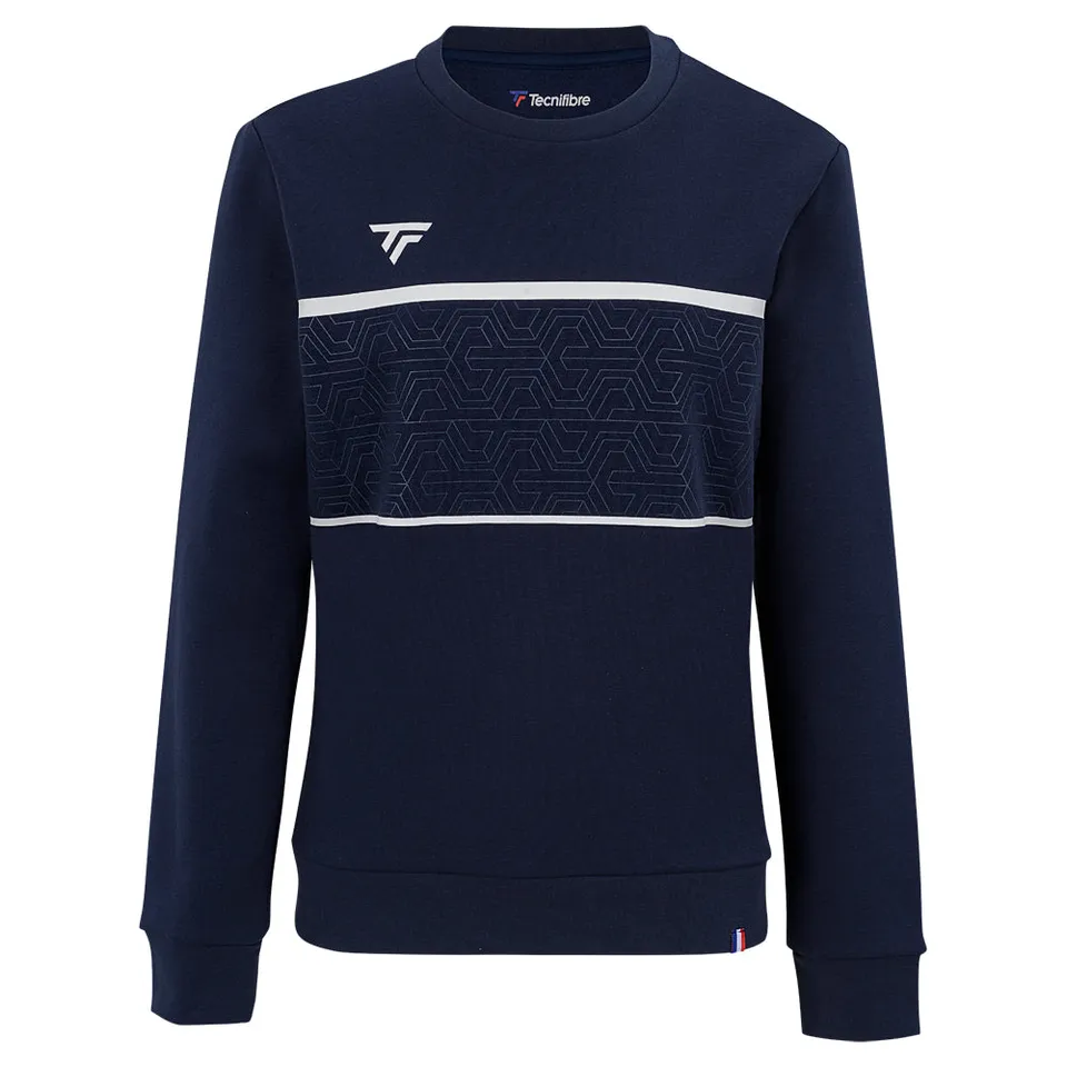 tecnifibre-team-sweat-marine-damen-sweatshirt-mit-rundhals-und-gerippten-b-ndche image 1
