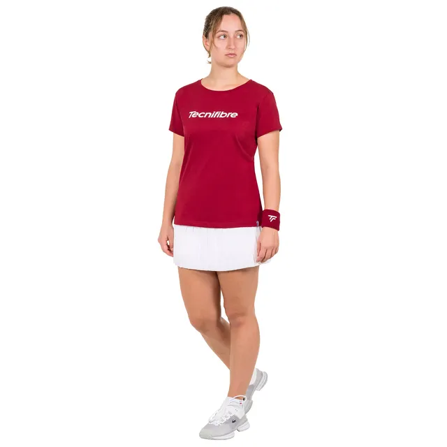 tecnifibre-team-cotton-tee-cardinal-damen-t-shirt-mit-trikolore-band image 1