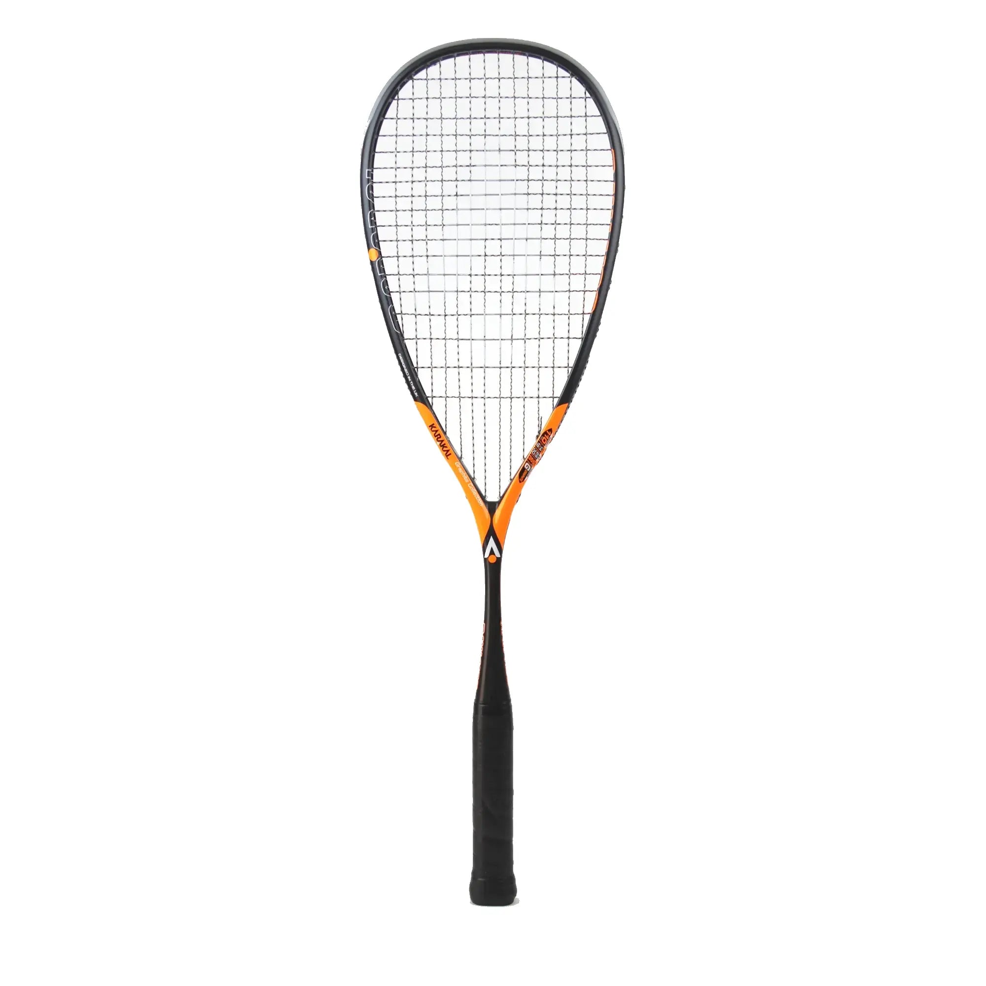 karakal-raw-110-2-1-squashschl-ger-110g-kopfballance-satin-schwarz-orange image 1
