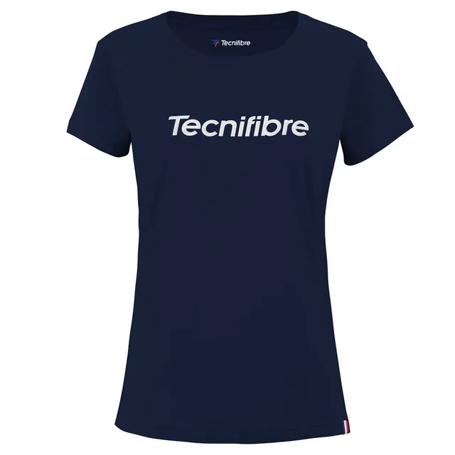 tecnifibre-team-cotton-tee-marine-m-dchen-baumwoll-t-shirt-mit-tricolore-band image 1