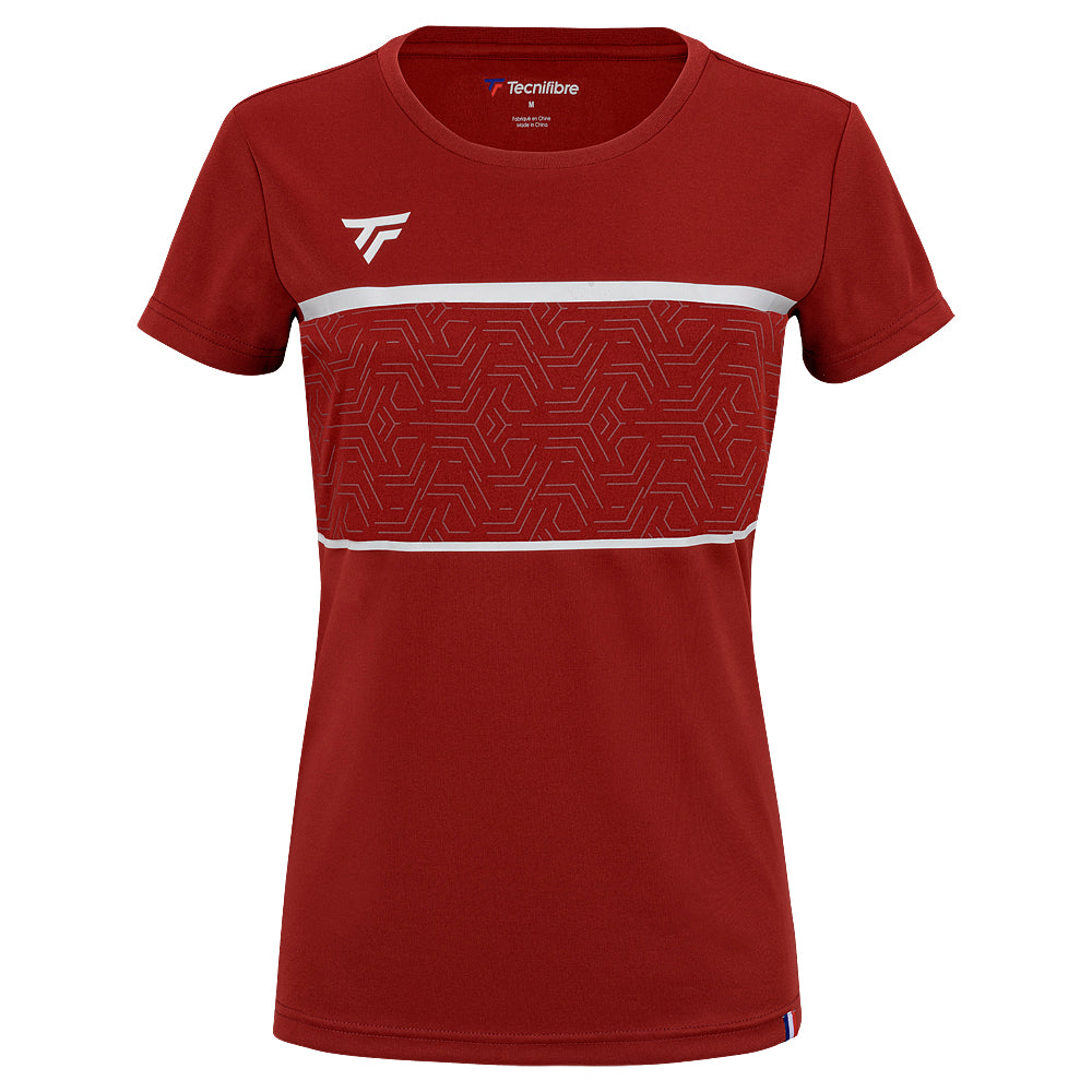 tecnifibre-team-tech-tee-cardinal-damen-sportshirt-mit-logo image 2