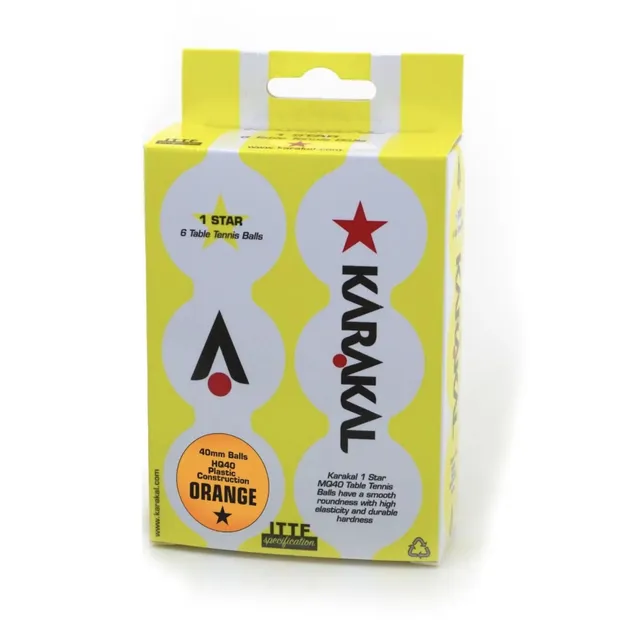 karakal-1-star-mq40-tischtennisb-lle-6er-pack-ittf-zugelassen-40mm image 1