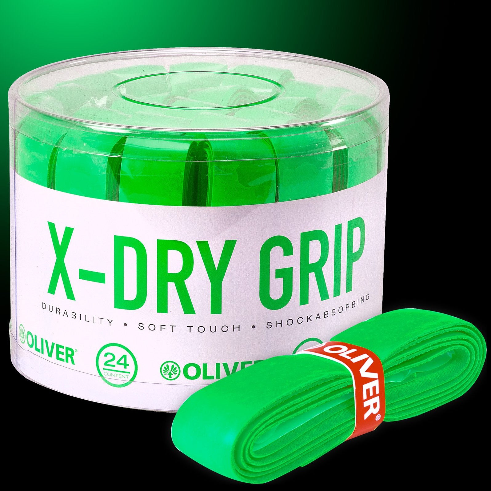 oliver-x-dry-grip-24-box-griffband-24er-box-gr-n-f-r-badminton-squash image 1