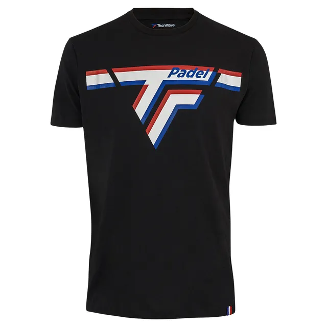 tecnifibre-padel-t-shirt-black-herren-standardpassform-tricolor-band image 1