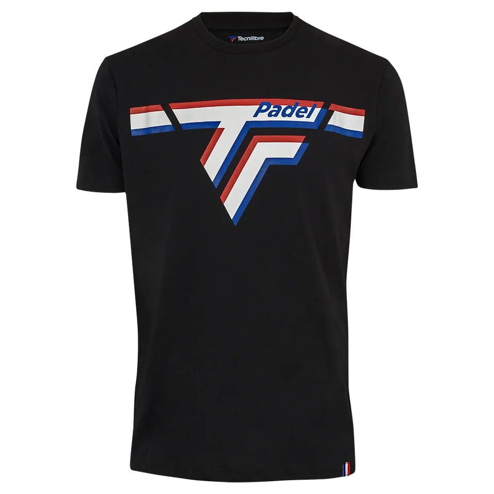 tecnifibre-padel-t-shirt-black-herren-standardpassform-tricolor-band image 1